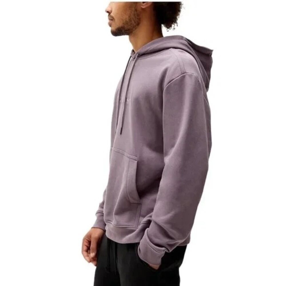 Calvin Klein Logo Terry Relaxed Hoodie Grey Lavender Med NWT